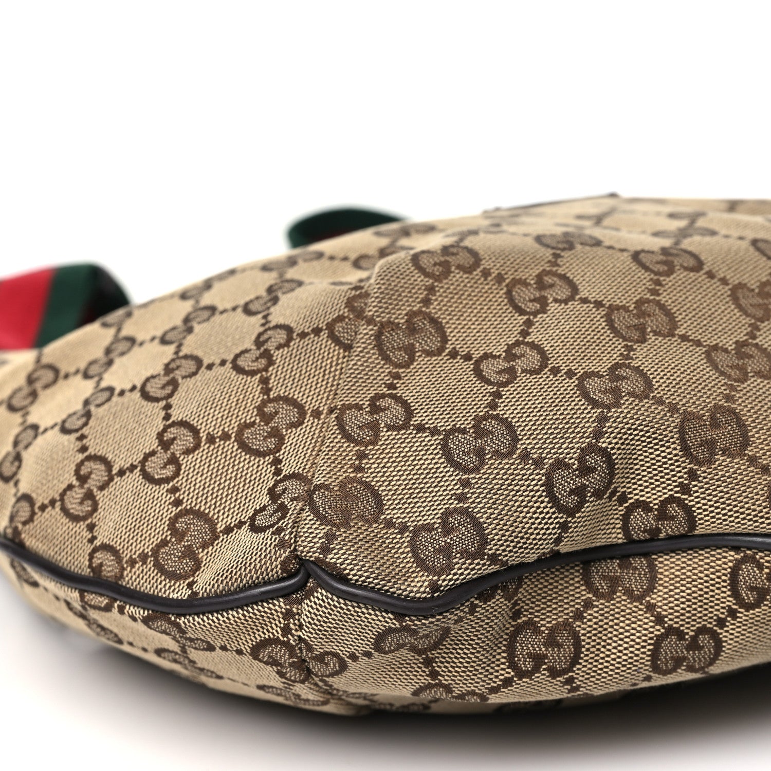 Gucci Monogram Web Medium Half Moon Hobo Dark Brown 9 of 10