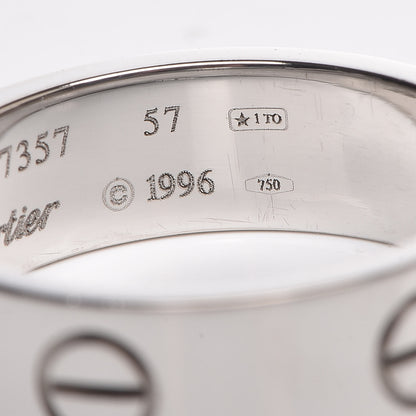 Cartier 18K White Gold 5.5mm LOVE Ring 57 8 5 of 6