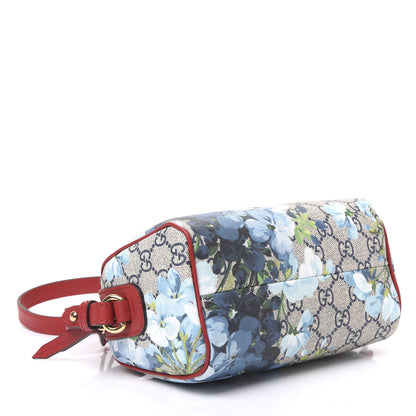 Gucci GG Supreme Monogram Blooms Mini Boston Navy Blue Hibiscus 3 of 12