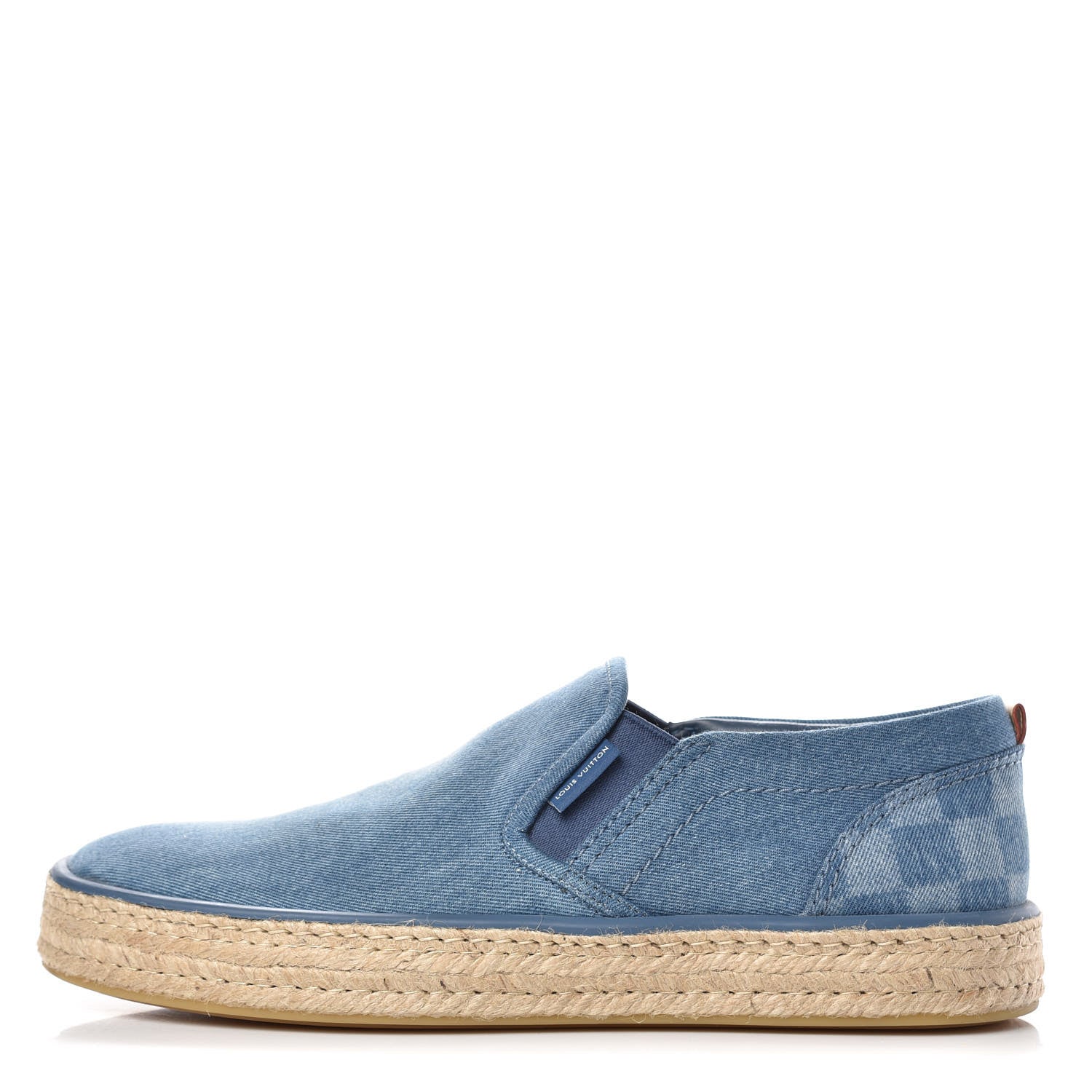 Louis Vuitton Denim Damier Mens Coconut Grove Espadrilles 8 Blue 1 of 9