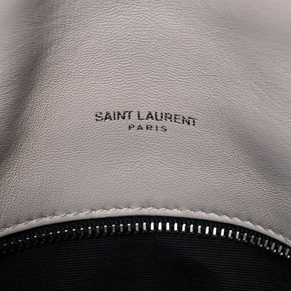 Saint Laurent Lambskin Quilted Toy Loulou Puffer Monogram Chain Satchel Blanc Vintage 6 of 13