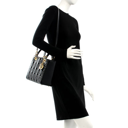 Christian Dior Patent Cannage Medium Lady Dior Black 2 of 12