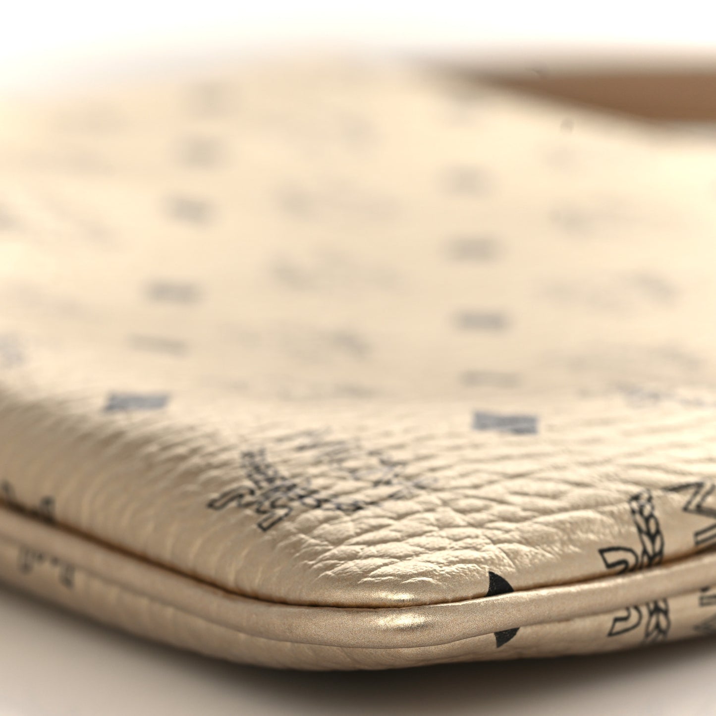 Metallic Visetos Medium Crossbody Pouch Berline Gold