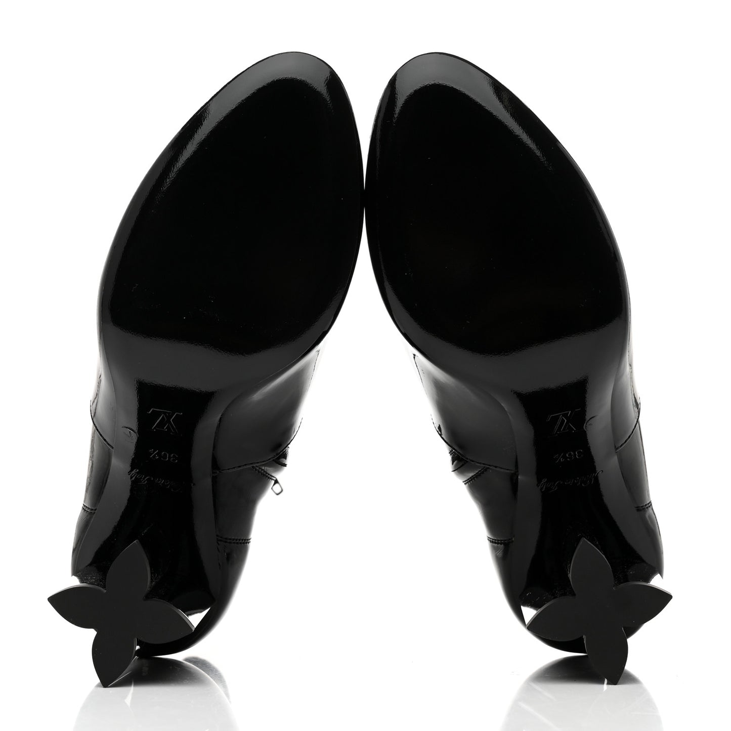 Patent Silhouette Ankle Boots 36.5 Black