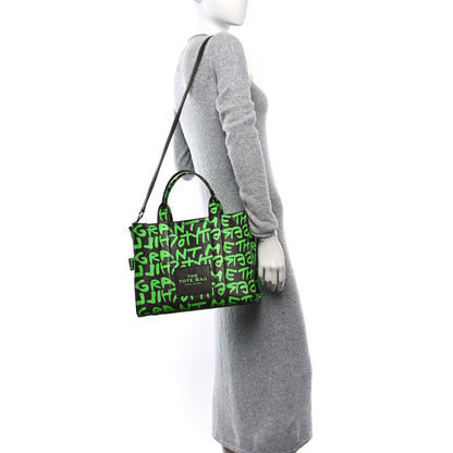 Marc Jacobs X STEPHEN SPROUSE Grained Calfskin Medium The Tote Bag Green 2 of 10