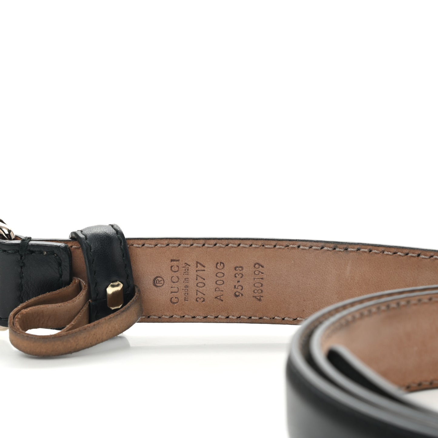 Moon Calfskin Interlocking G 25mm Belt 85 34 Black