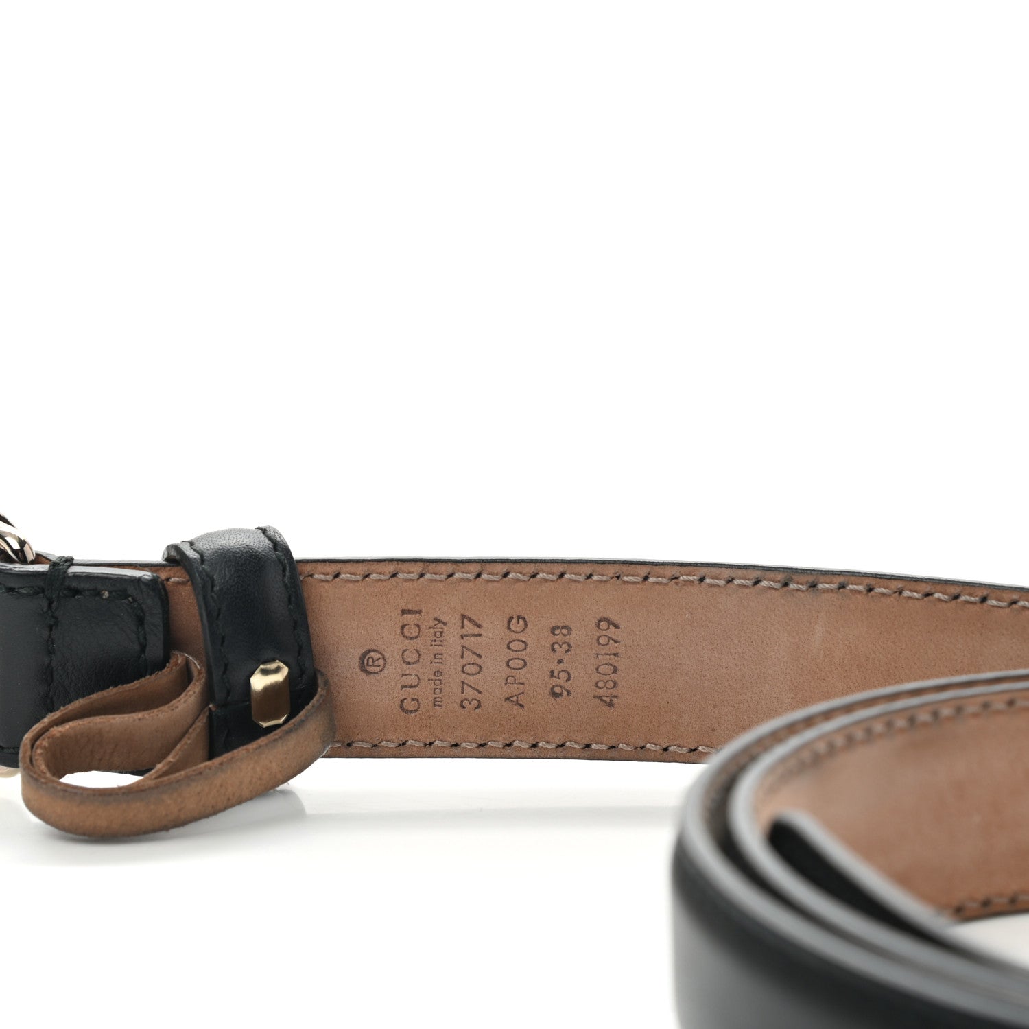 Gucci Moon Calfskin Interlocking G 25mm Belt 85 34 Black 3 of 3