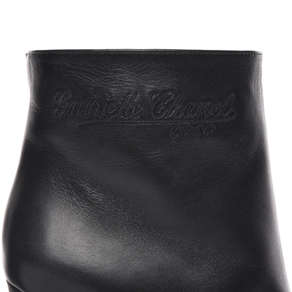 Chanel Lambskin Grosgrain Cap Toe Short Ankle Boots 37.5 Black 9 of 11