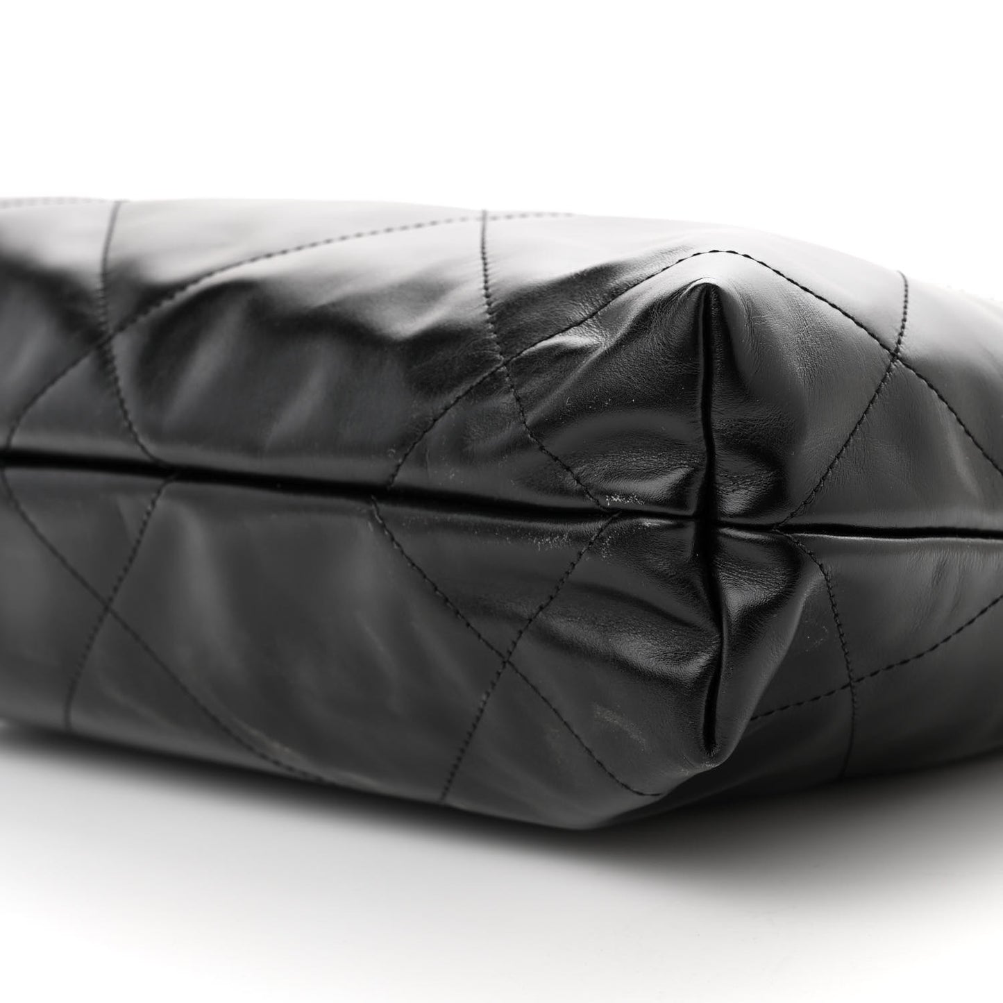 Shiny Calfskin Quilted Small Chanel 22 Black