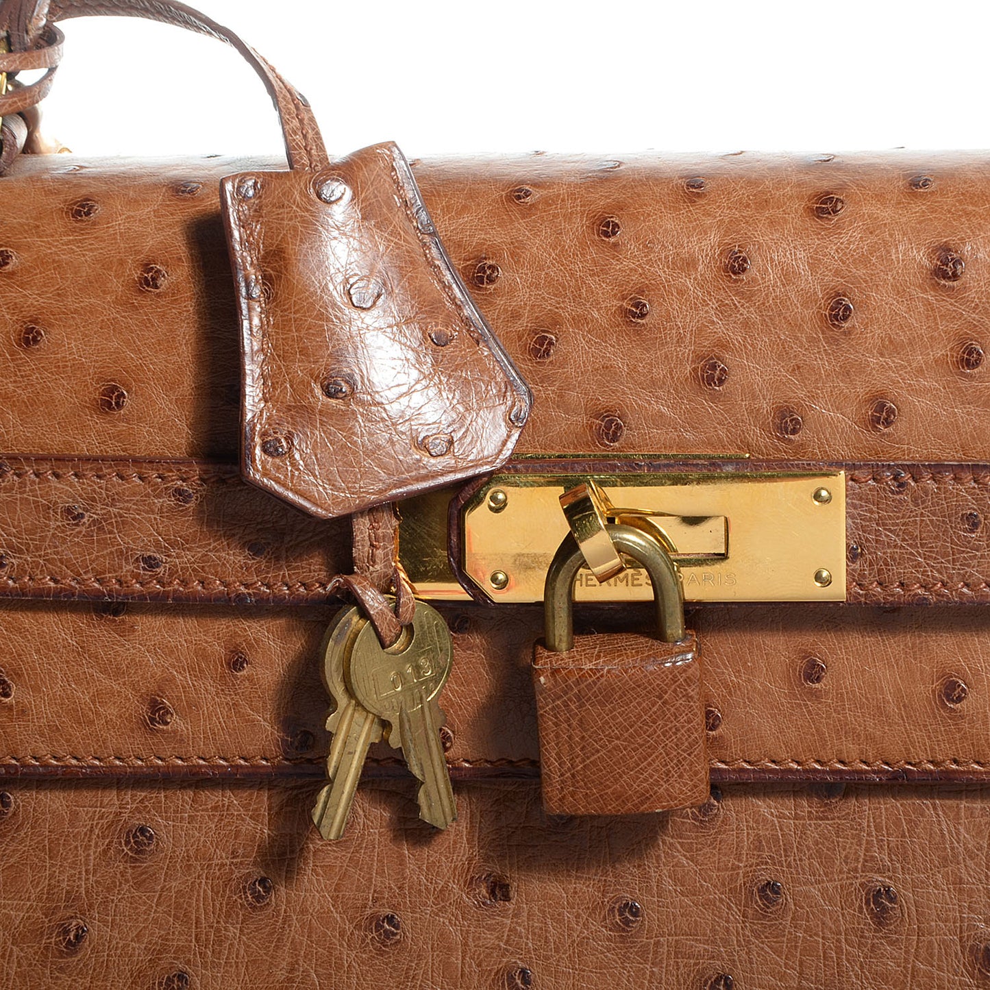 Ostrich Kelly Sellier 32 Gold