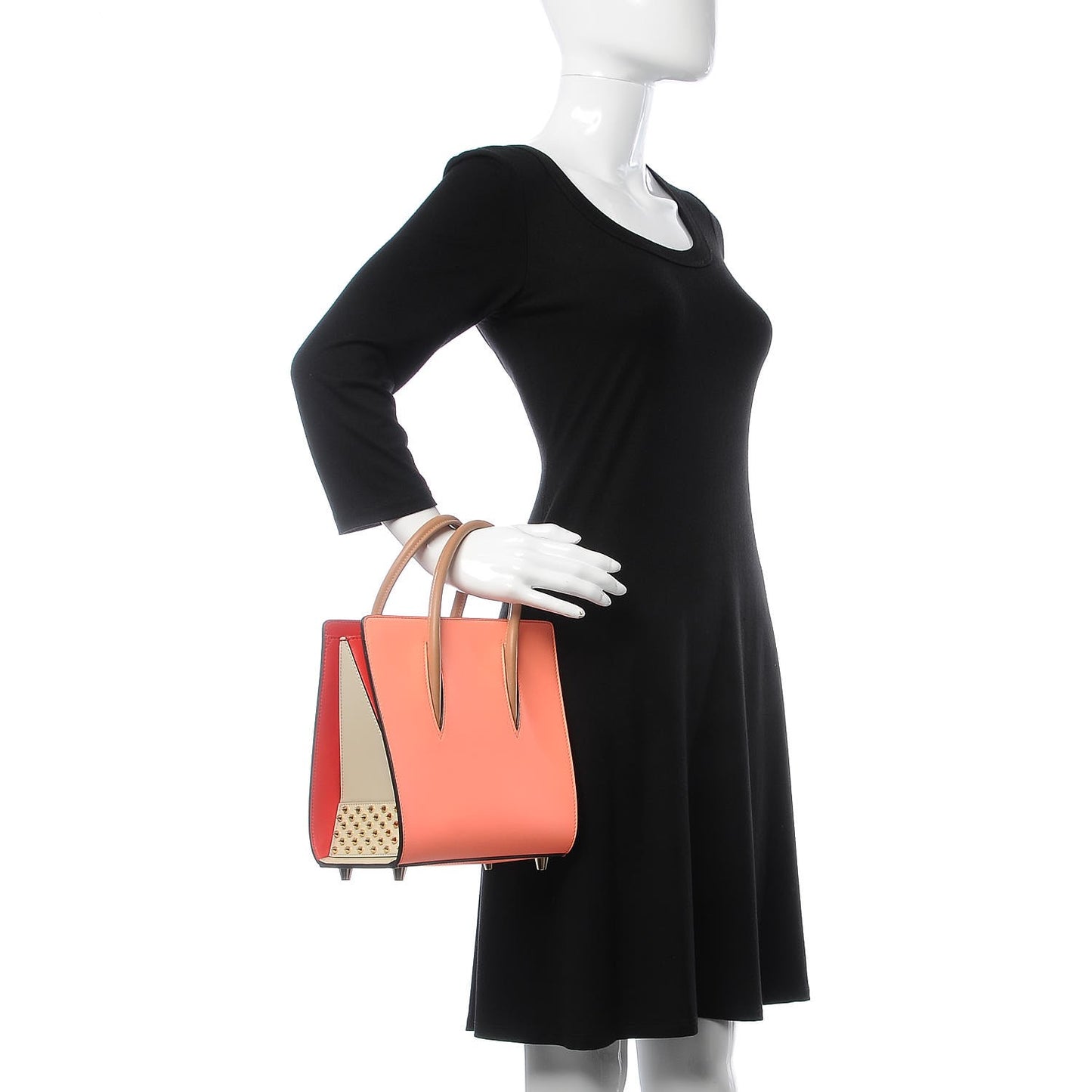 Calfskin Studded Small Paloma Flamingo