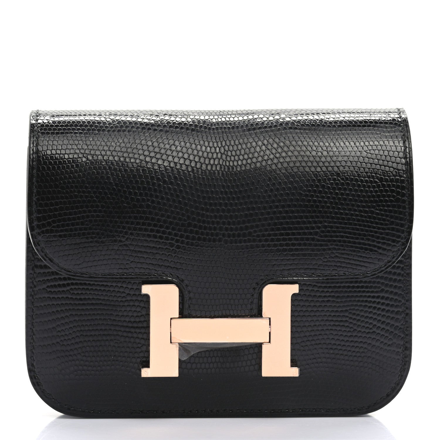 Hermes Lizard Constance Slim Wallet Black 3 of 7