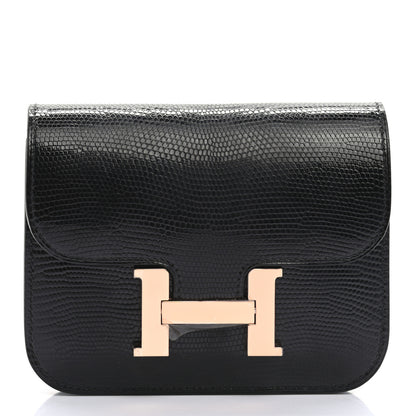 Hermes Lizard Constance Slim Wallet Black 3 of 7