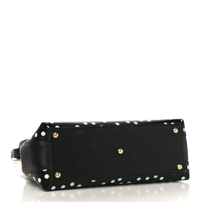 Dolce & Gabbana Calfskin Polka Dot Print Lucia Satchel Black 5 of 10