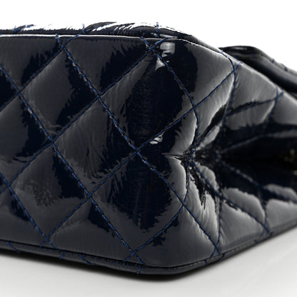 Chanel Distressed Patent Quilted 2.55 Reissue 227 Flap Dark Blue 10 of 13