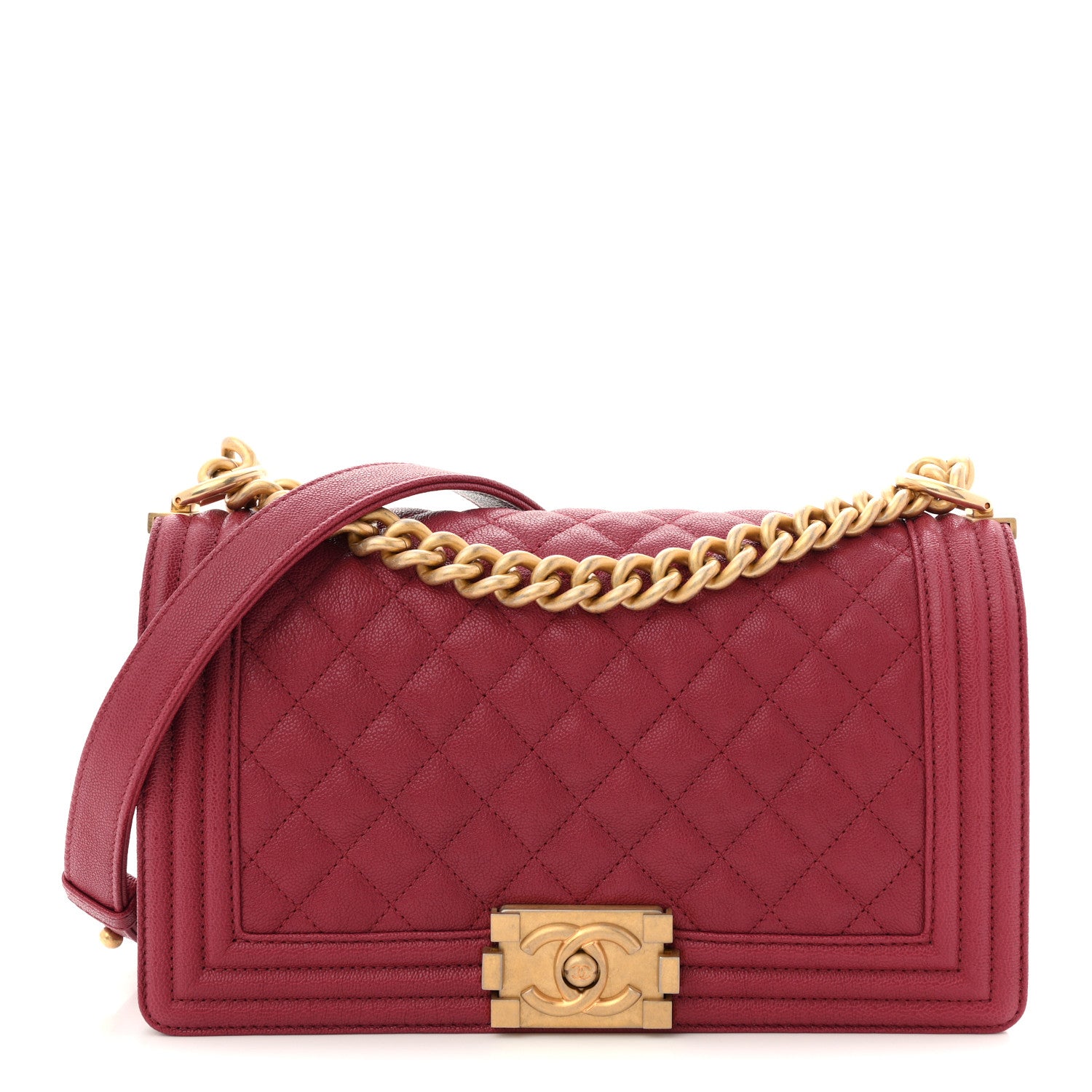 Chanel Caviar Quilted Medium Boy Flap Red 1 of 11