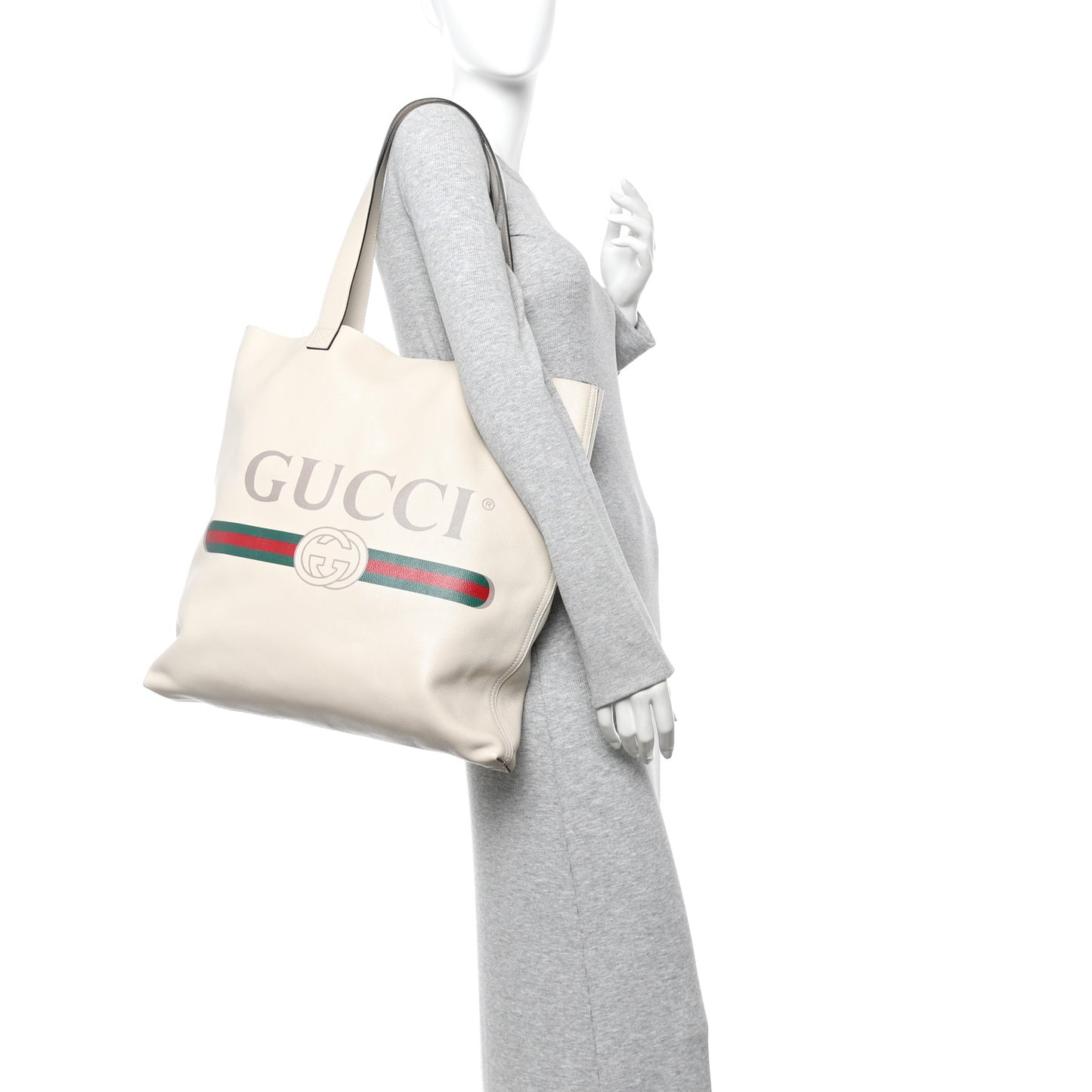 Calfskin Mens Logo Tote White