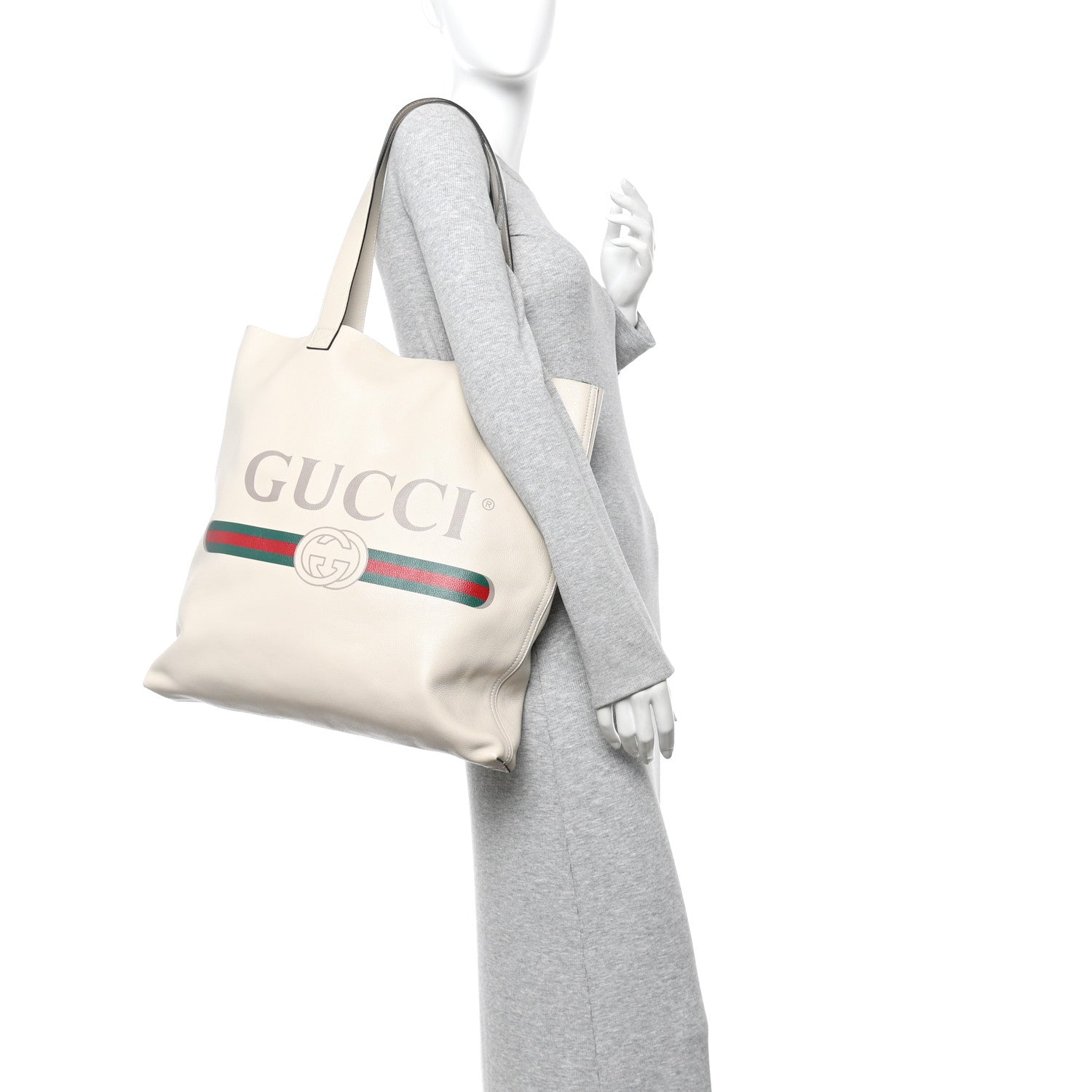 Gucci Calfskin Mens Logo Tote White 2 of 12