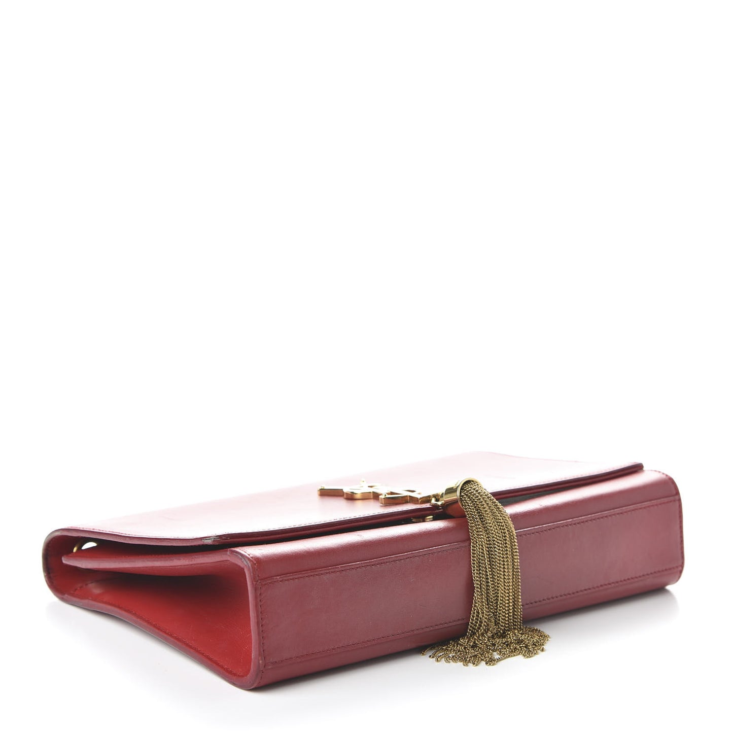 Smooth Calfskin Medium Classic Monogram Kate Tassel Satchel Lipstick Red