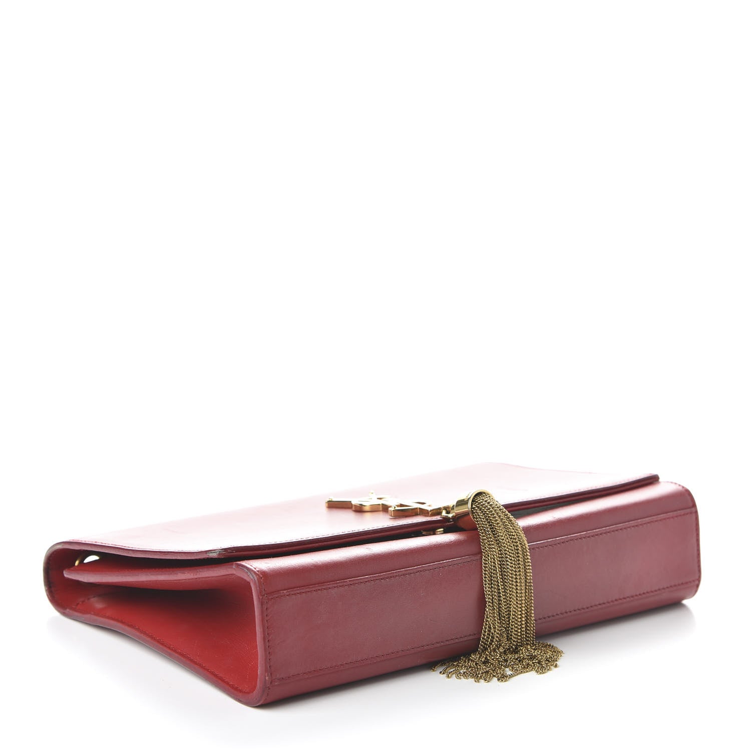 Saint Laurent Smooth Calfskin Medium Classic Monogram Kate Tassel Satchel Lipstick Red 4 of 13