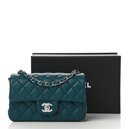 Chanel Lambskin Quilted Mini Rectangular Flap Dark Blue 11 of 11