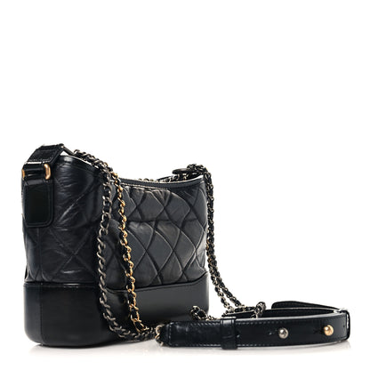 Chanel Aged Calfskin Quilted Small Gabrielle Hobo Black 3 of 10
