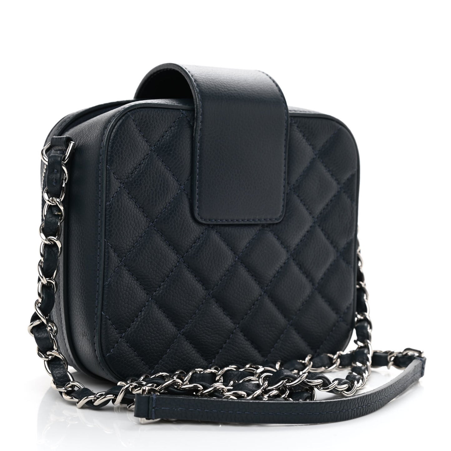 Caviar Quilted Mini CC Box Camera Bag Dark Blue