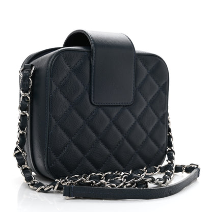 Chanel Caviar Quilted Mini CC Box Camera Bag Dark Blue 3 of 11