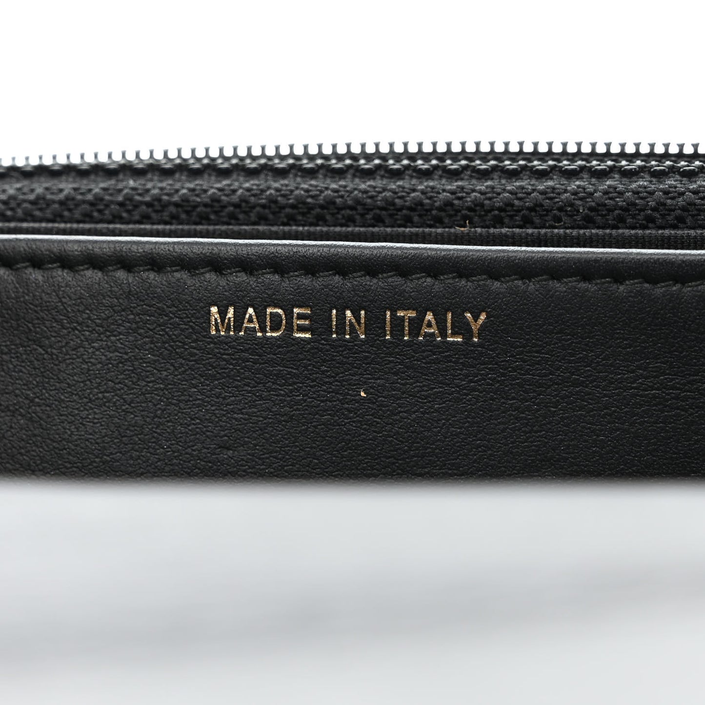 Crackled Patent Calfskin Quilted Pearl Wallet On Chain WOC Black