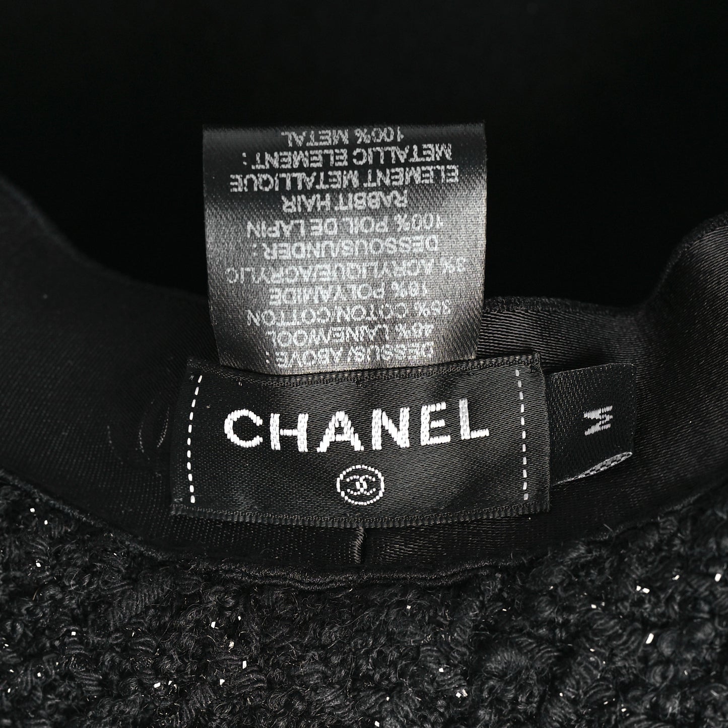 Tweed Boater Hat M Black