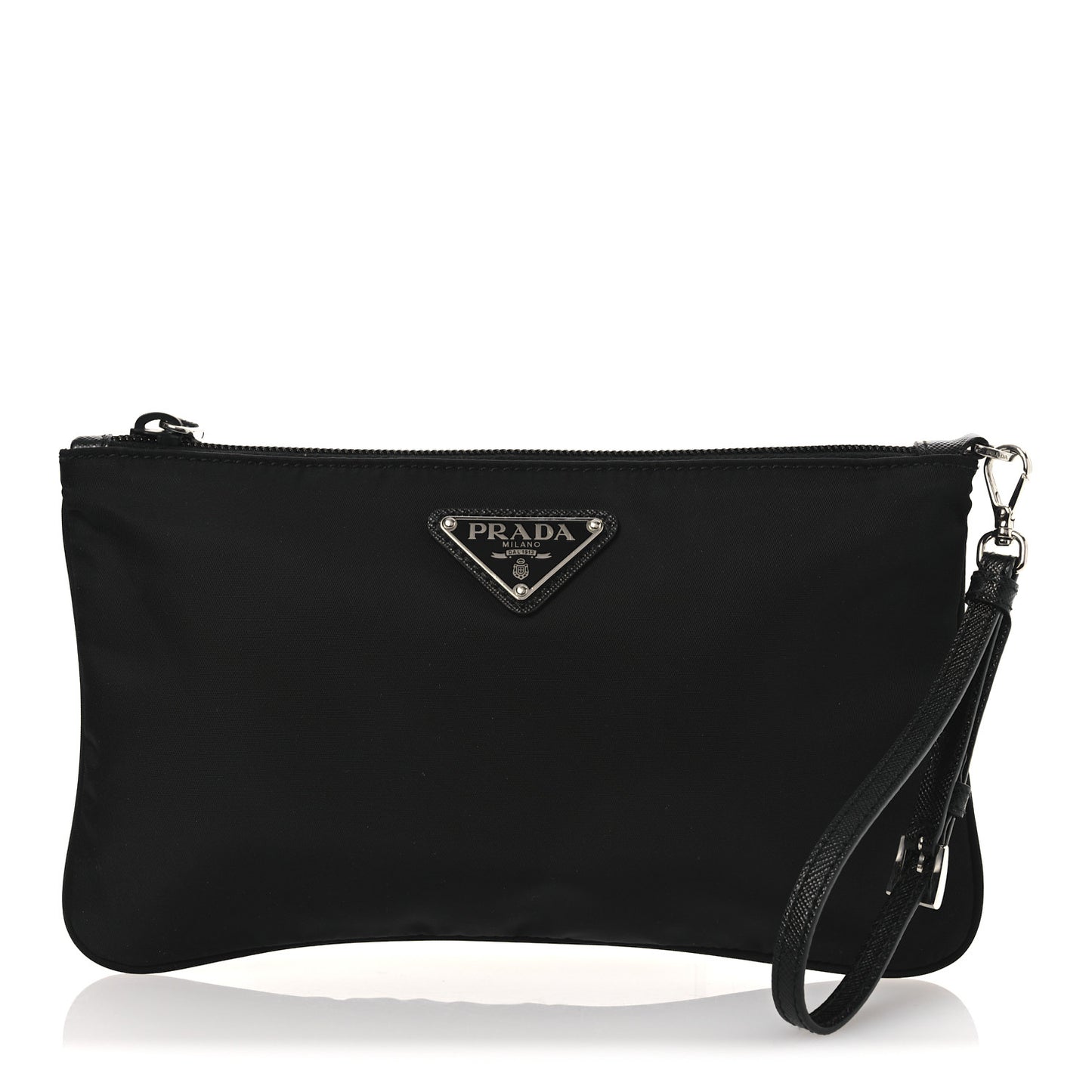 Tessuto Nylon Saffiano Wristlet Black