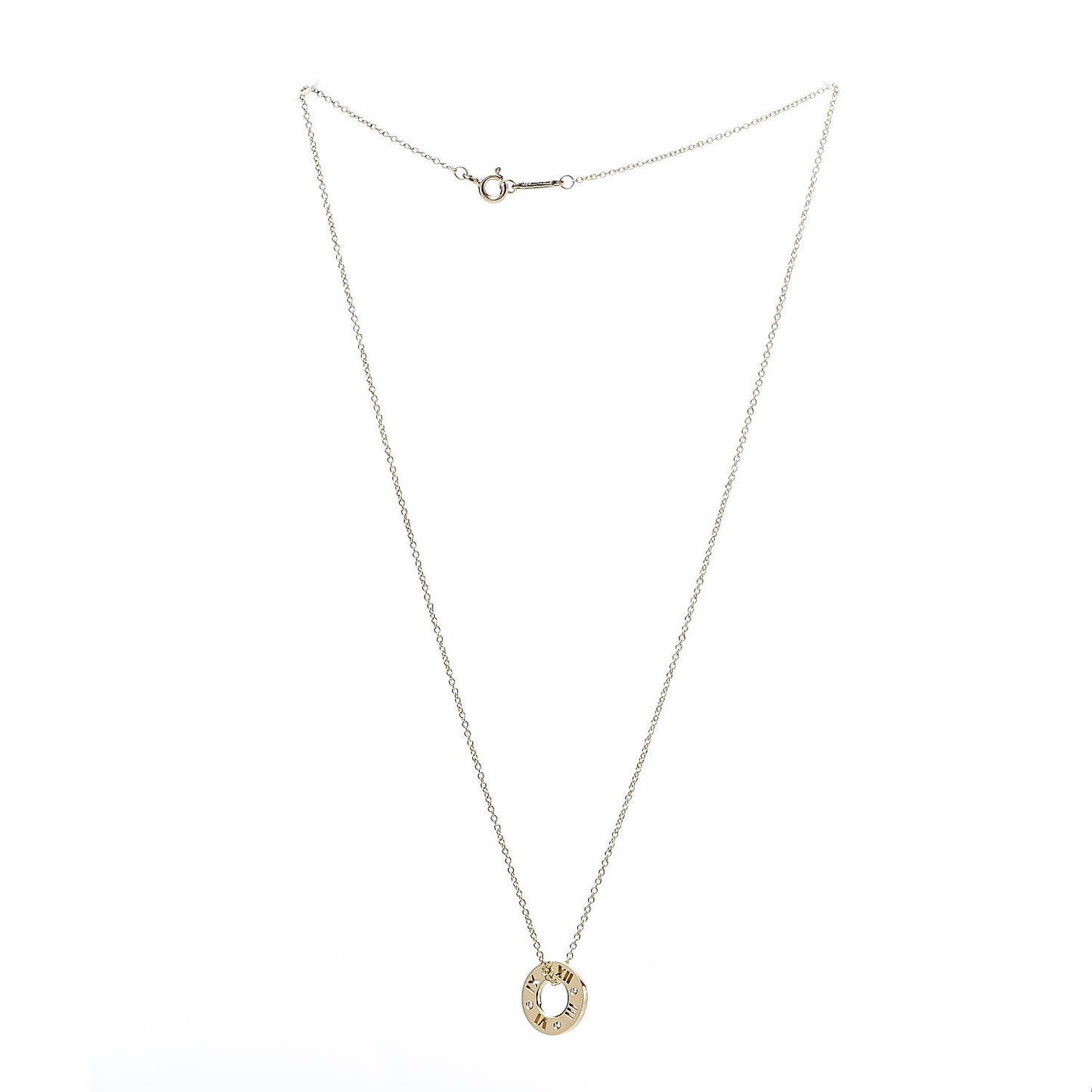 18K Yellow Gold Diamond Atlas Pierced Pendant Necklace