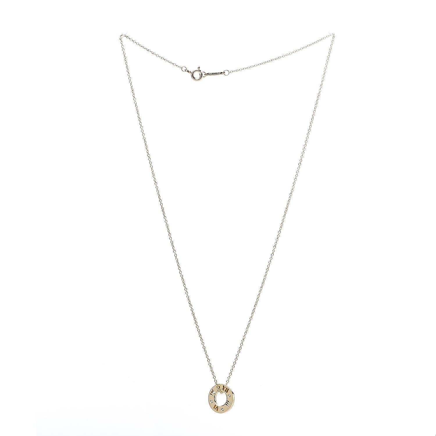 Tiffany 18K Yellow Gold Diamond Atlas Pierced Pendant Necklace 3 of 9