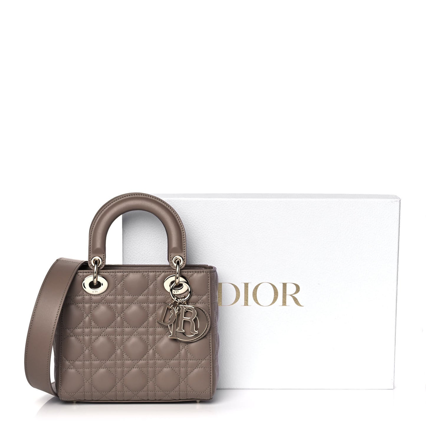 Lambskin Cannage Small My ABCDior Lady Dior Warm Taupe