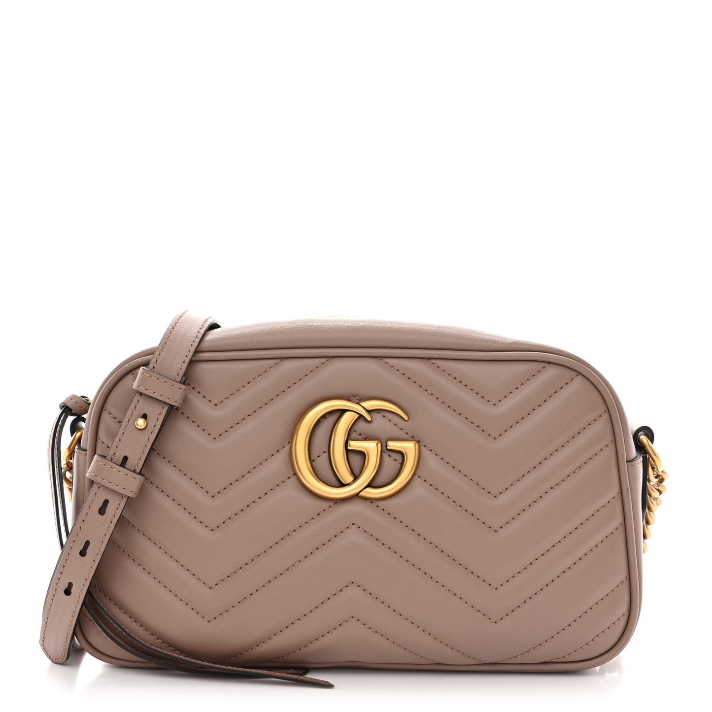Calfskin Matelasse Small GG Marmont Chain Shoulder Bag Porcelain Rose
