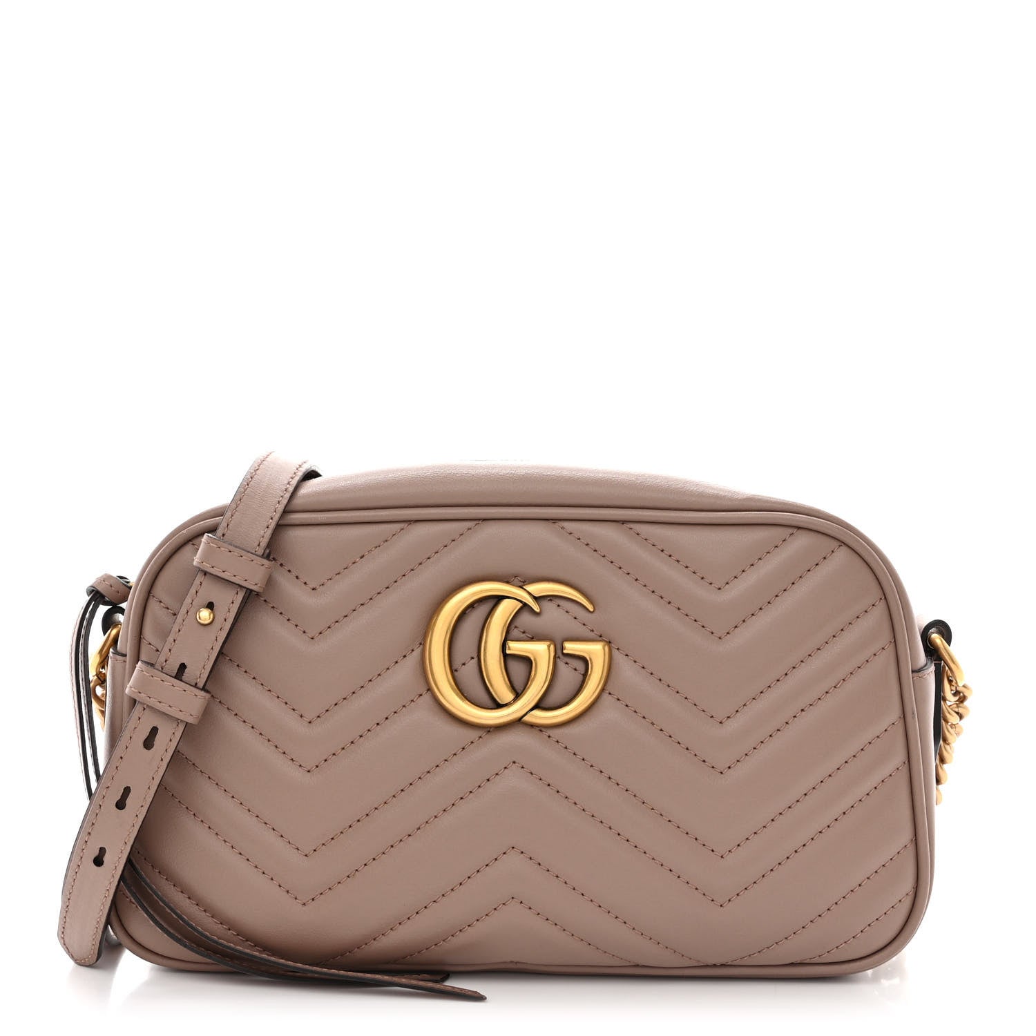 Gucci Calfskin Matelasse Small GG Marmont Chain Shoulder Bag Porcelain Rose 1 of 11