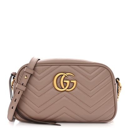 Gucci Calfskin Matelasse Small GG Marmont Chain Shoulder Bag Porcelain Rose 1 of 11