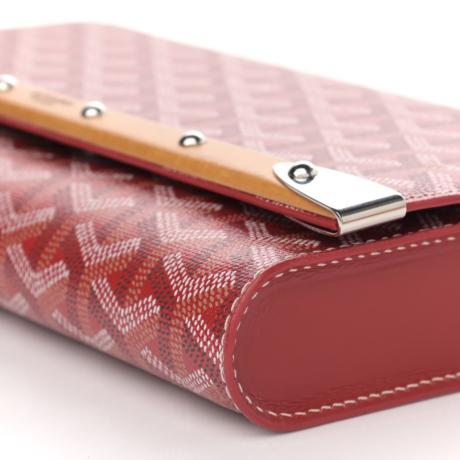 Goyard Goyardine Monte Carlo Bois Clutch With Strap Red 10 of 10