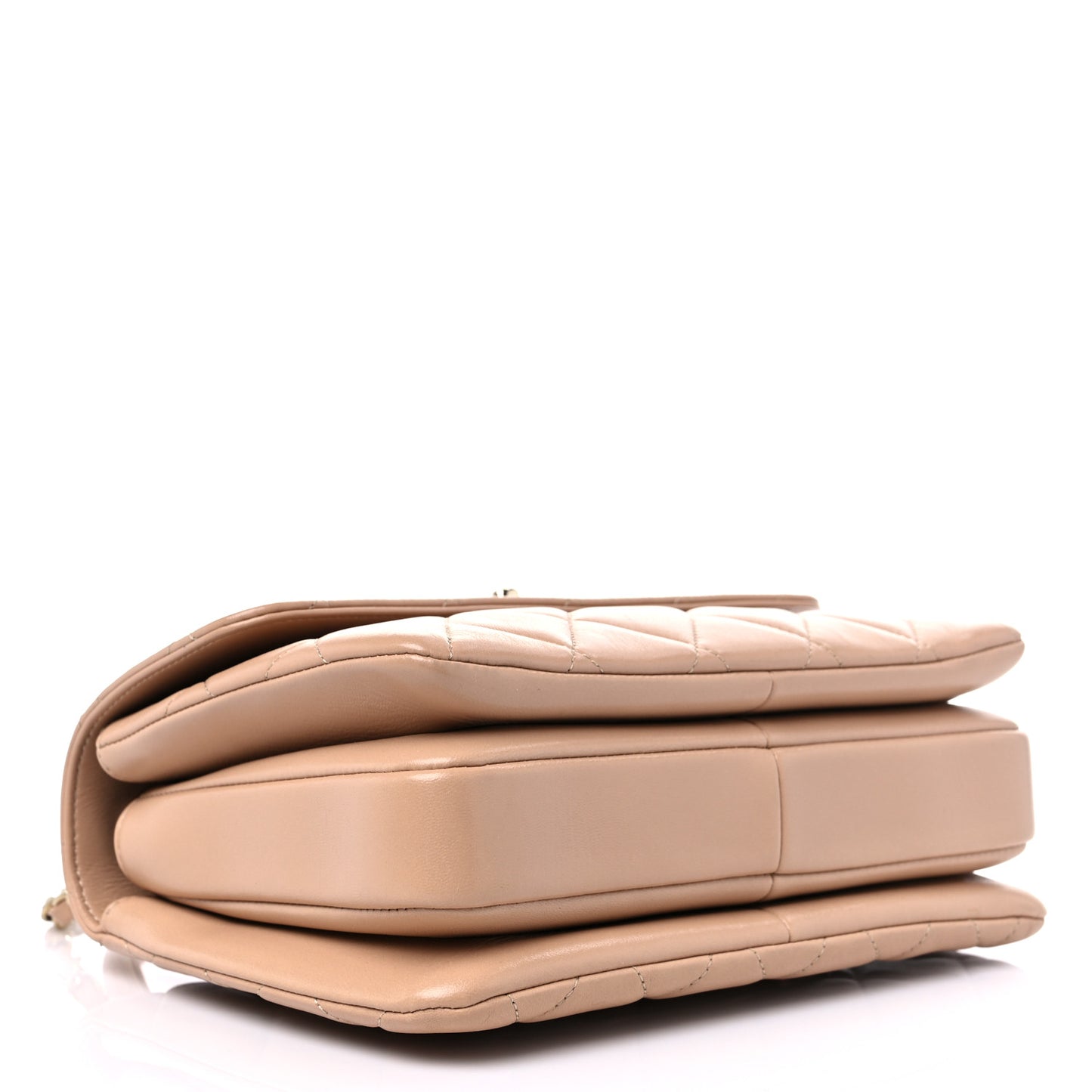 Lambskin Quilted Small Trendy CC Dual Handle Flap Bag Beige