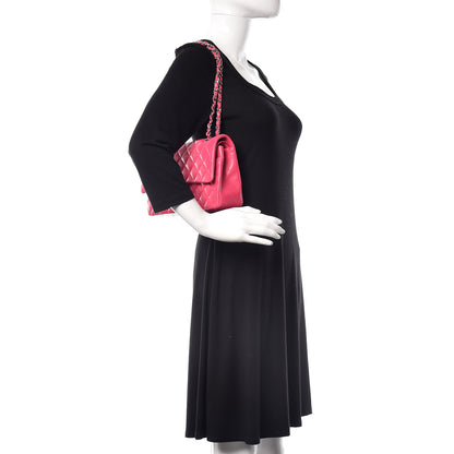 Chanel Lambskin Quilted Medium Double Flap Dark Pink 2 of 15