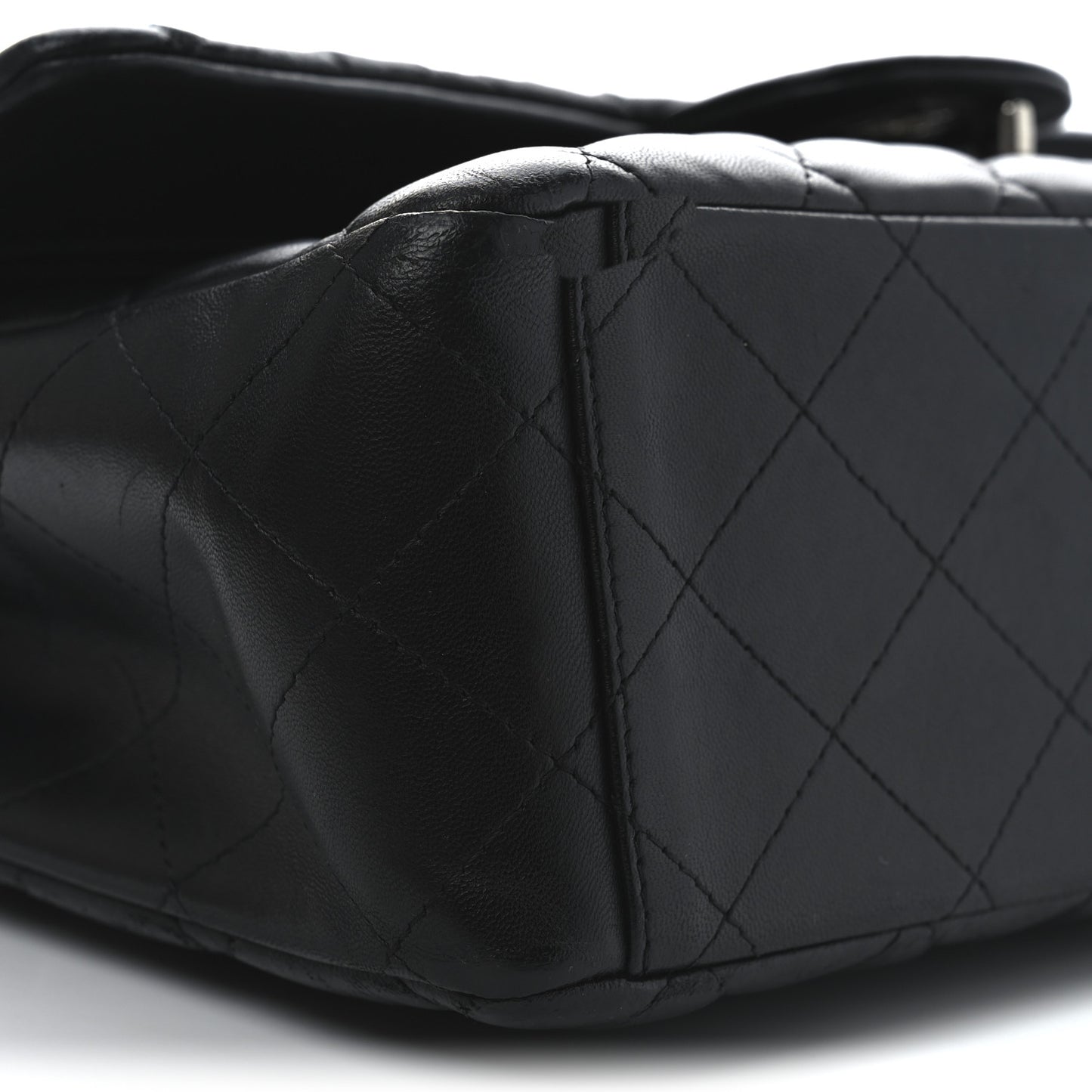 Lambskin Quilted Maxi Double Flap Black