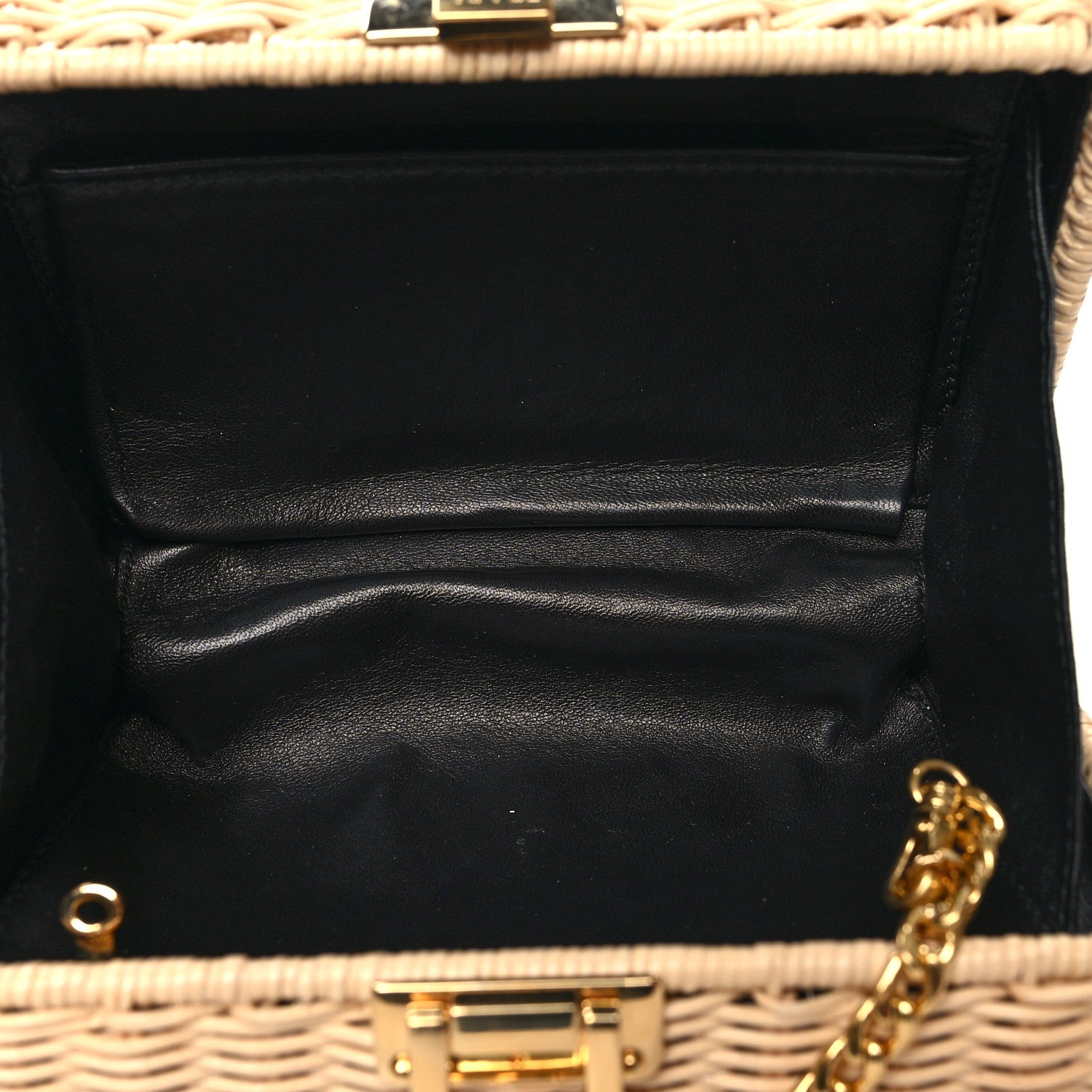 Prada Wicker Triangle Crossbody Clutch Naturale Black 5 of 9