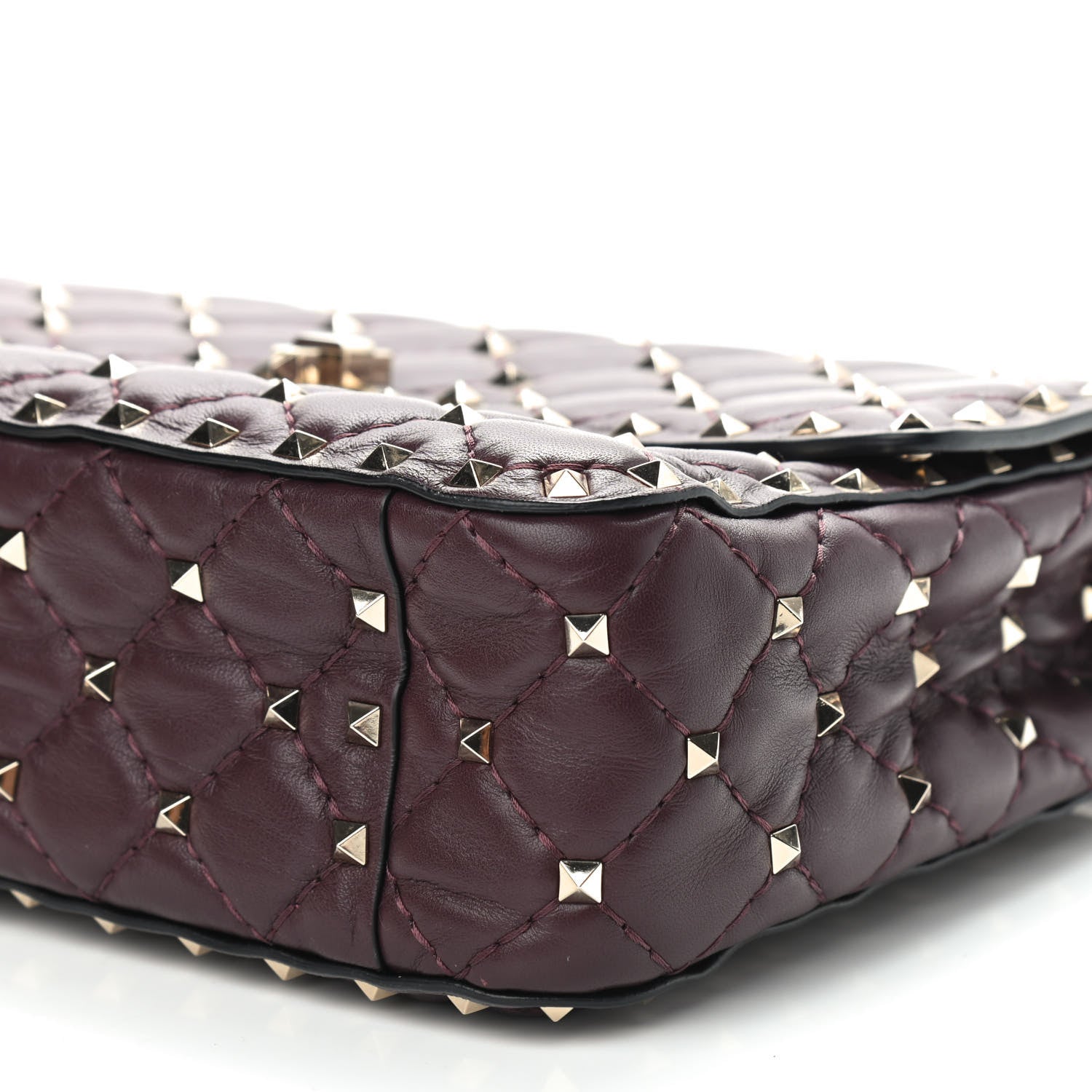 Valentino Garavani Nappa Medium Rockstud Spike Shoulder Bag Rubin 6 of 8