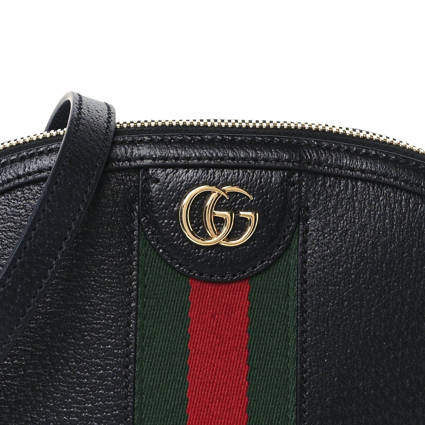 Calfskin GG Web Small Ophidia Dome Shoulder Bag Black