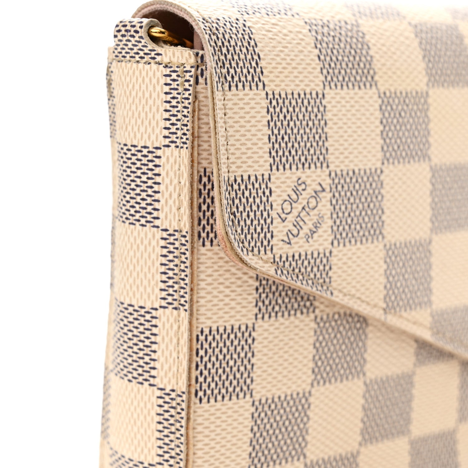 Louis Vuitton Damier Azur Pochette Felicie Chain Wallet Rose Ballerine 19 of 20