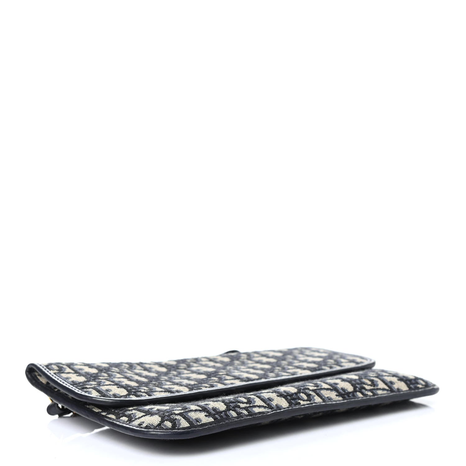 Christian Dior Oblique Flap Pouch Clutch Blue 3 of 4