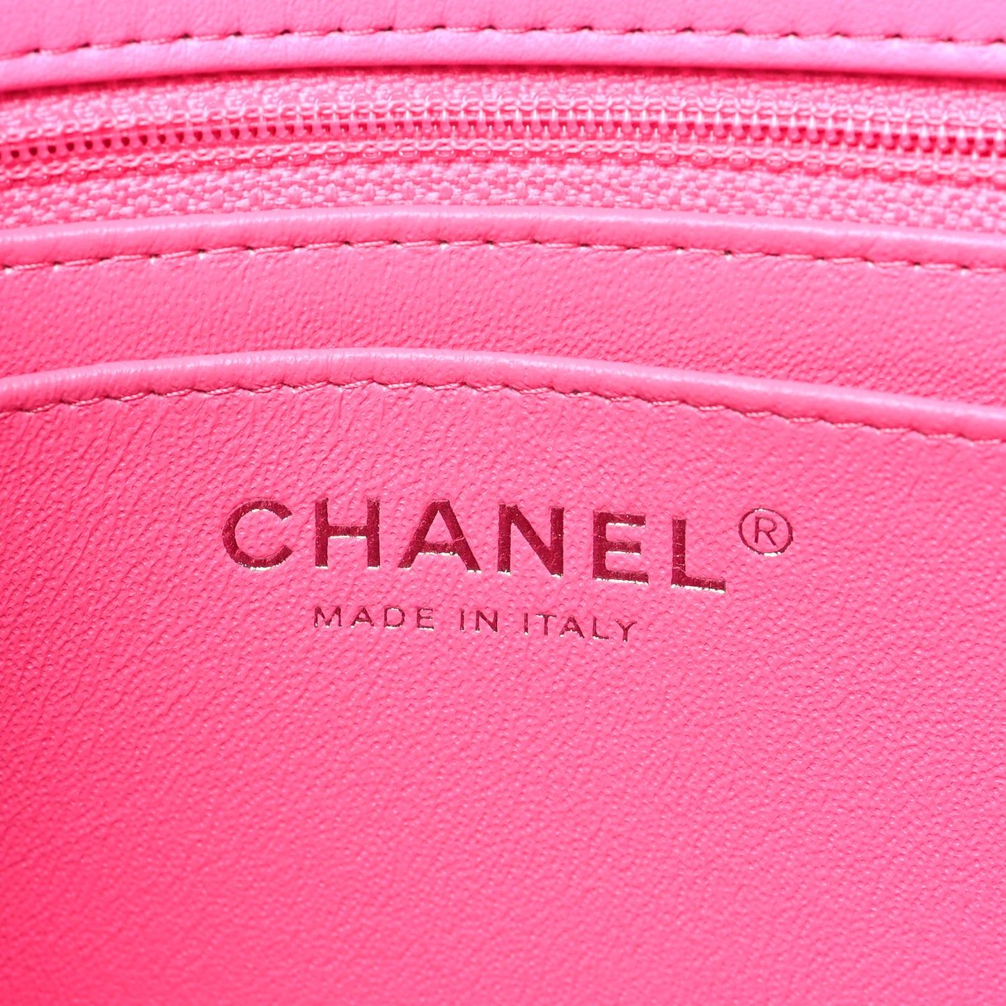 Lambskin Quilted Mini Rectangular Flap Neon Pink