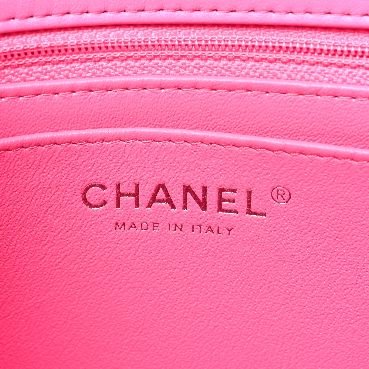 Chanel Lambskin Quilted Mini Rectangular Flap Neon Pink 6 of 13