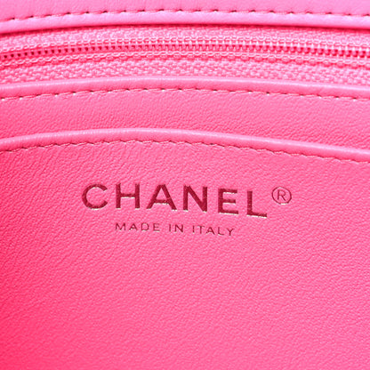 Chanel Lambskin Quilted Mini Rectangular Flap Neon Pink 6 of 13