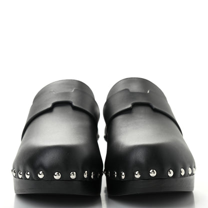 Hermes Calfskin Calya Mules 37 Black 2 of 8